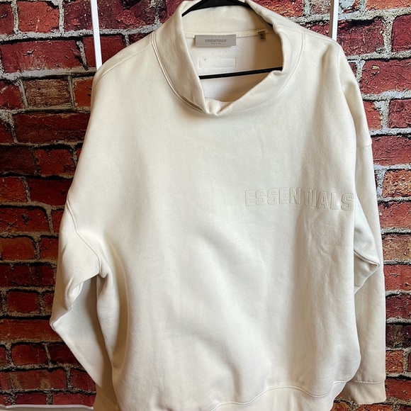 Essentials Creme Cowl Neck Pullover Sweater - Picture 2 of 6